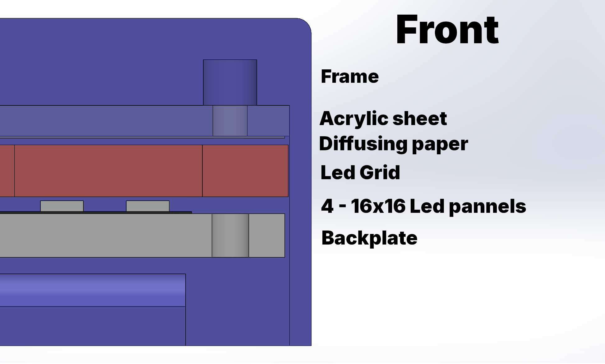 32x32 LED display section view
